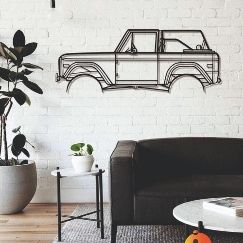 Bronco 1971 Silhouette Metal Wall Art