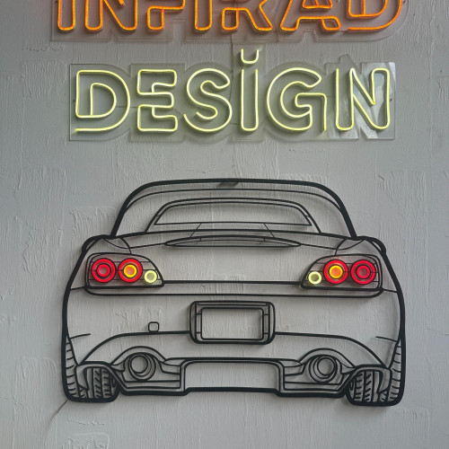 S2000 Back NEON Car Silhouette Metal Wall Art
