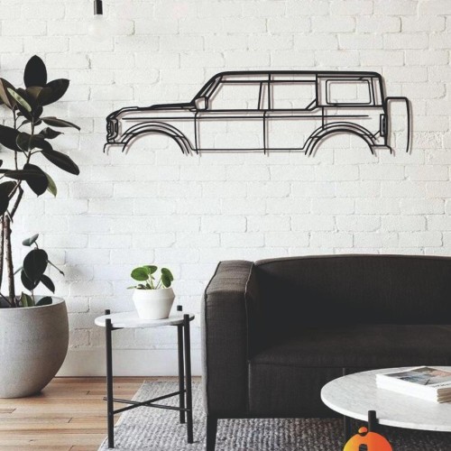 Bronco Silhouette Metal Wall Art