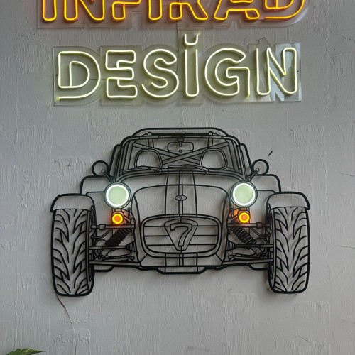 Caterham 7 Supersport Front NEON Car Silhouette Metal Wall Art