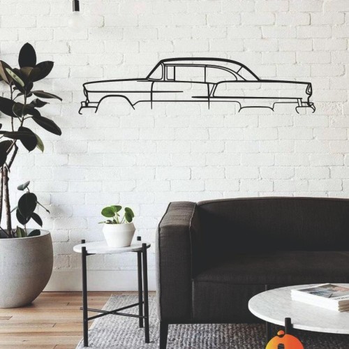 Bel Air 1955 Classic Silhouette Metal Wall Art