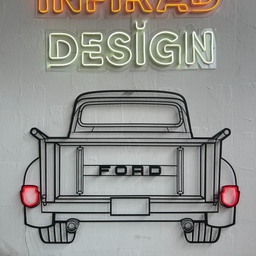 1955 Ford 100 Back Silhouette Metal Wall Art
