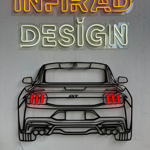 2024 Mustang GT Dark Horse Back Silhouette Metal Wall Art