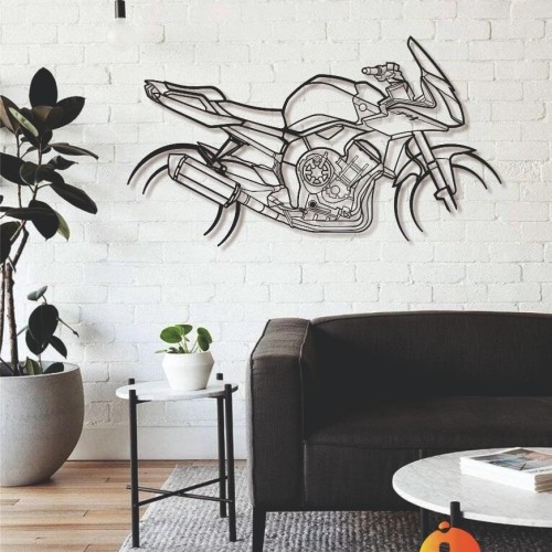 2015 FZ1 Motorcycle Silhouette Metal Wall Art