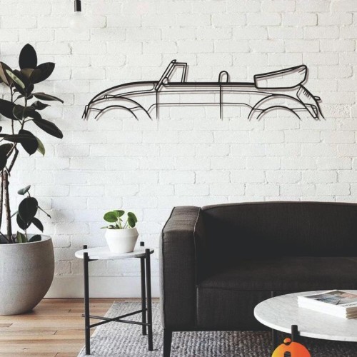 Beetle Convertible 1982 Classic Silhouette Metal Wall Art