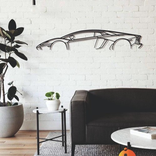 Aventador Silhouette Metal Wall Art