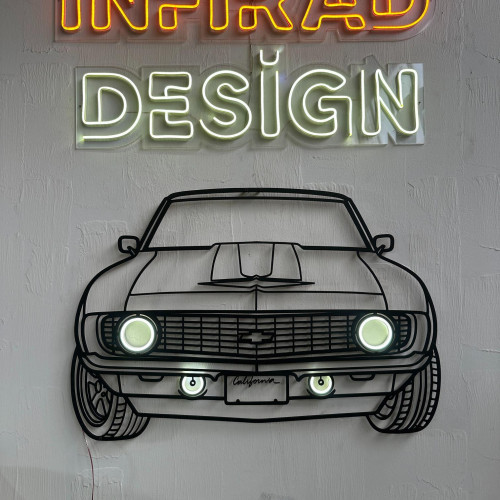 1969 Chevrolet Camaro Yenko SYC Front Silhouette Metal Wall Art