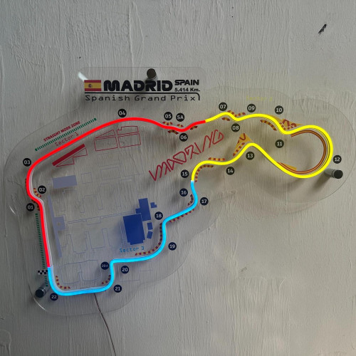Spanish Madrid Grand Prix Neon Circuit Race Track