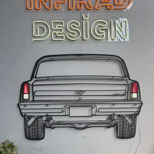 1967 Chevrolet Chevy II Nova Back Silhouette Metal Wall Art