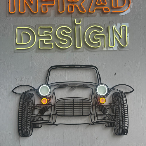 Caterhams Super Seven Front NEON Car Silhouette Metal Wall Art