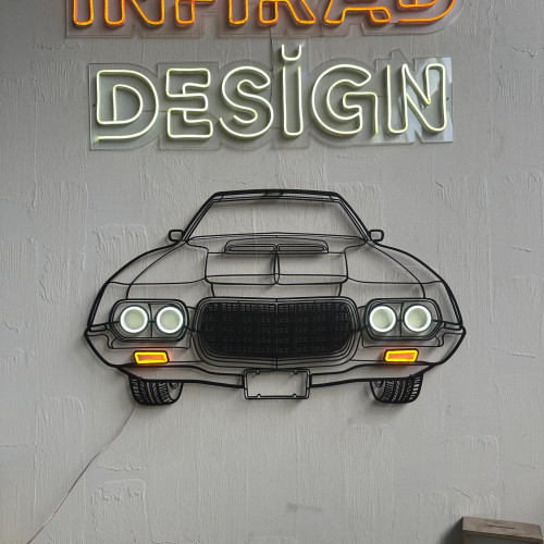 1972 Ford Gran Torino Sport X Front Silhouette Metal Wall Art