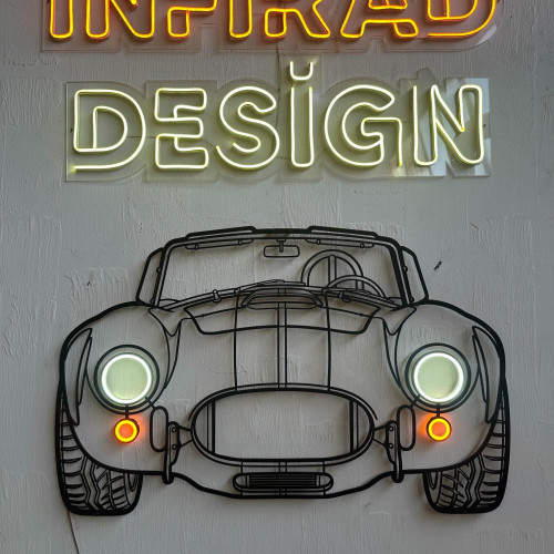 1965 Shelby Cobra 427 Front NEON Car Silhouette Metal Wall Art